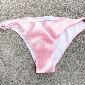 Onia Ashley striped seersucker low-rise bikini briefs